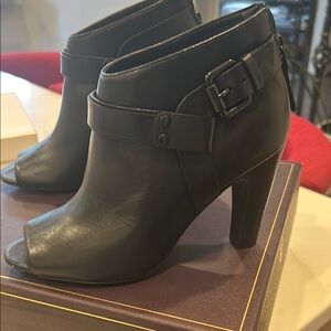 Vince Camuto Black Peep-Toe Ankle Booties